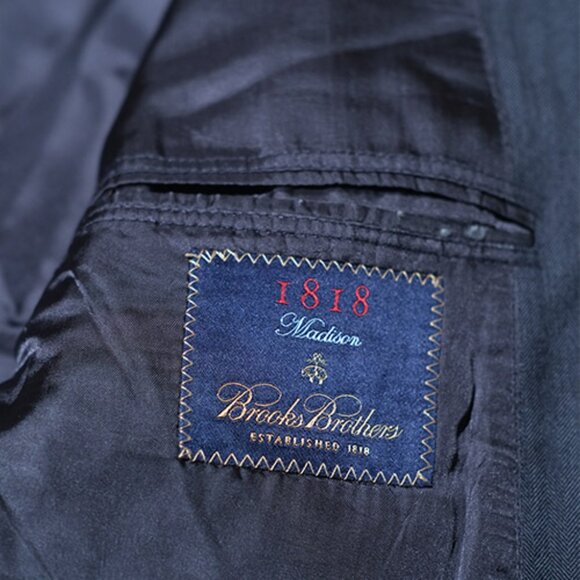 Brooks Brothers 1818 100% Madison Suit Grey Herringbone – 44L / 39W – Made in US - Picture 9 of 9